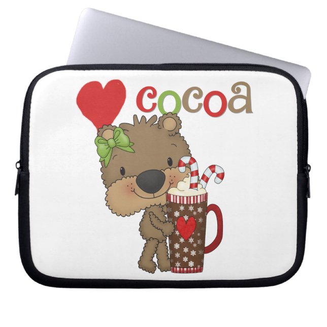 Girl Bear Cocoa Love Laptop Sleeve (Front)