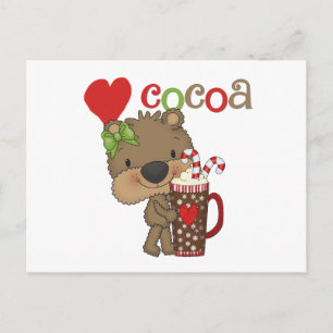 Girl Bear Cocoa Love Postcard