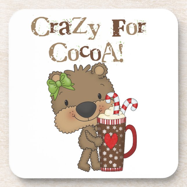 Girl Bear Crazy For Cocoa Coaster (Front)