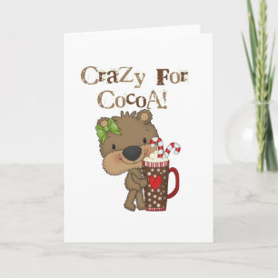 Girl Bear Crazy For Cocoa Holiday Card