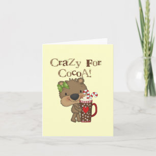Girl Bear Crazy For Cocoa Holiday Card