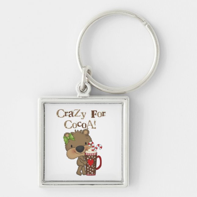 Girl Bear Crazy For Cocoa Key Ring (Front)