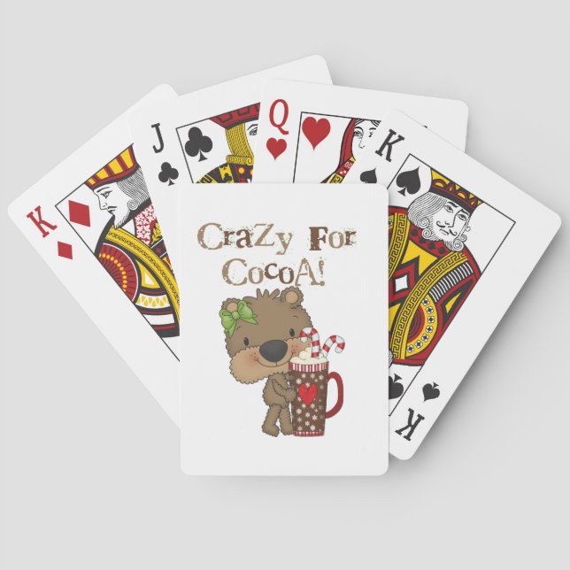 Girl Bear Crazy For Cocoa Playing Cards (Back)
