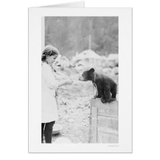 Girl & Bear Seward, Alaska 1912