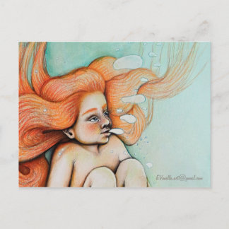 _Girl Becoming a Mermaid_ Postcard