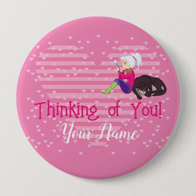 Girl Being in love 10 Cm Round Badge (Front)