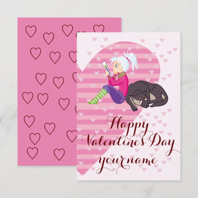 Girl Being in love Card (Front/Back)