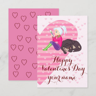 Girl Being in love Card