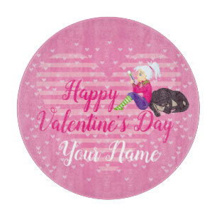 Girl Being in love  Cutting Board