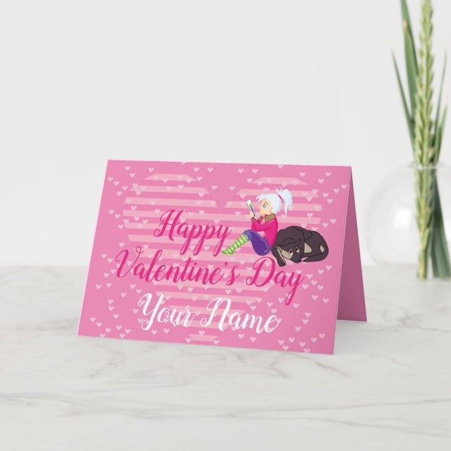 Girl Being in love  Holiday Card (Front)