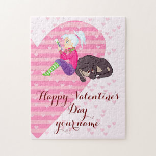 Girl Being in love Jigsaw Puzzle