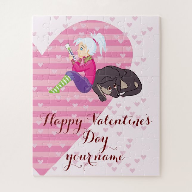 Girl Being in love Jigsaw Puzzle (Vertical)