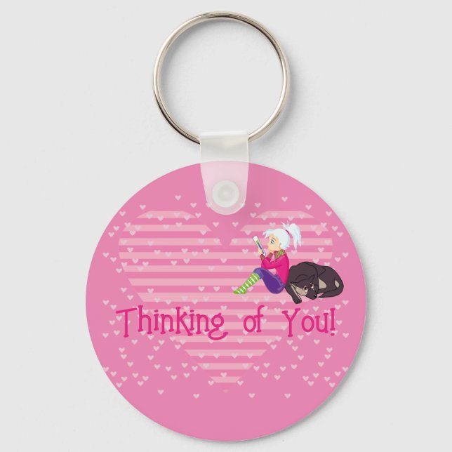 Girl Being in love Key Ring (Front)