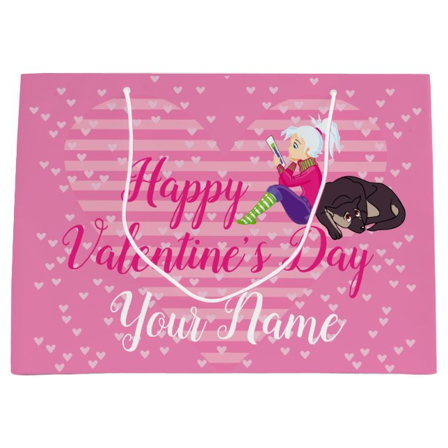 Girl Being in love  Large Gift Bag (Front)
