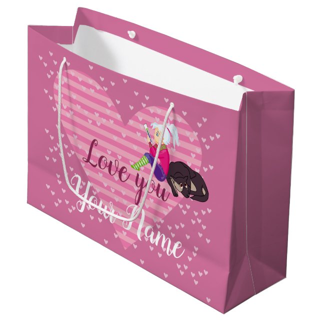 Girl Being in love Large Gift Bag (Front Angled)