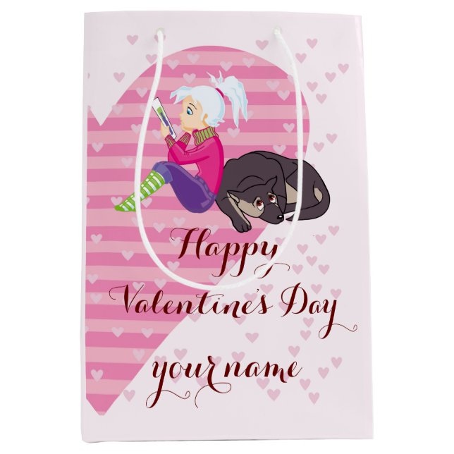 Girl Being in love Medium Gift Bag (Front)