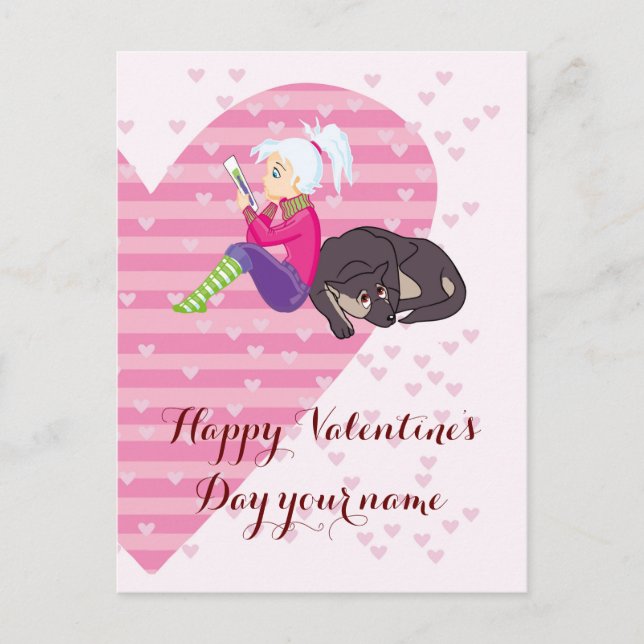 Girl Being in love Postcard (Front)