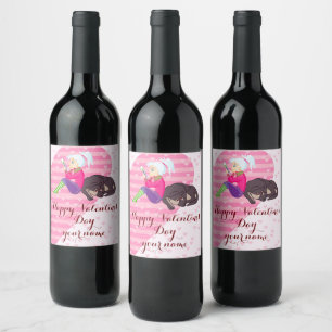 Girl Being in love Wine Label