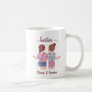 Girl Besties Best Friends Personalised Coffee Mug