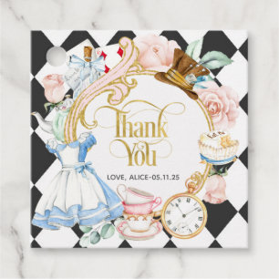 Girl birthday, alice tea party thank you favour favour tags