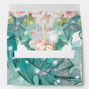 Girl Birthday Cute Jungle Animals Envelope