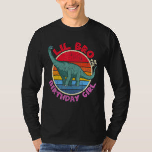 Girl Birthday I Lil Bro I Brachiosaurus I Family M T-Shirt