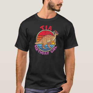 Girl Birthday I Tia I Parasaurolophus I Family Mat T-Shirt