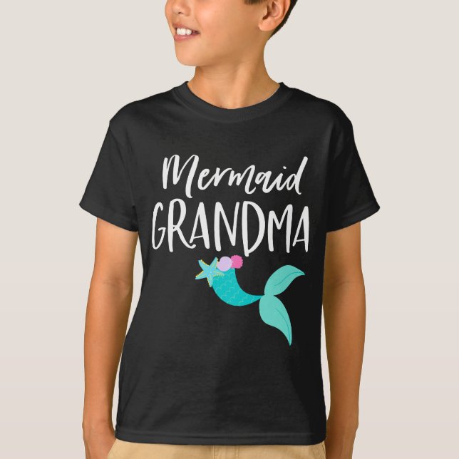 Girl Birthday Party Outfit Grandpa MERMAID GRANDMA T-Shirt (Front)