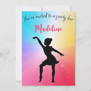 Girl Birthday Party Personalised Tie Dye Rainbow Invitation