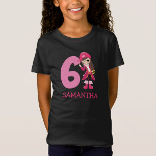 GIRL Birthday Party Pirate 6th Name T-Shirt