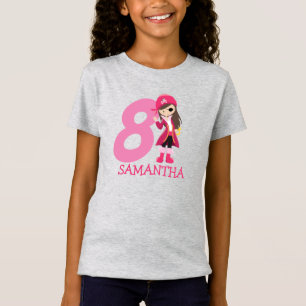 GIRL Birthday Party Pirate 8th Name  T-Shirt