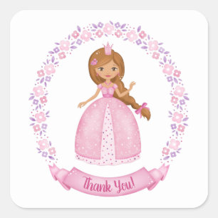 Girl Birthday Party Thank You Square Sticker