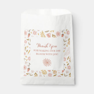 Girl Birthday Pink Pastel Wildflower  Favour Bags