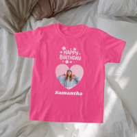 Girl birthday pink photo heart
