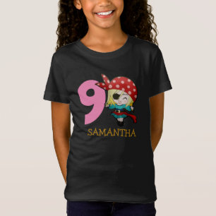 GIRL Birthday Pirate 9th Name T-Shirt