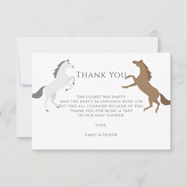 Girl Birthday Rodeo Cowgirl Thank You Card (Front)