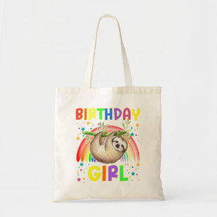 Girl Birthday Sloth B-day Party Kids Gift Idea Slo Tote Bag