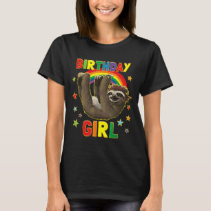 Girl Birthday Sloth B Day Party Kids Idea Sloth T-Shirt