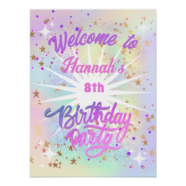 girl Birthday welcome sign (Front)