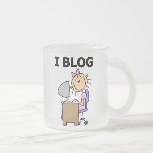 Girl Blogger Frosted Glass Coffee Mug