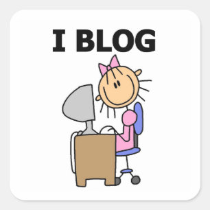 Girl Blogger Square Sticker