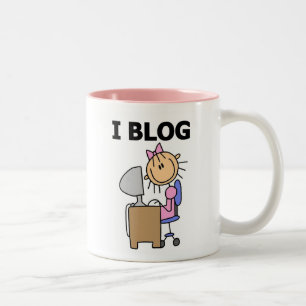 Girl Blogger Two-Tone Coffee Mug