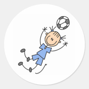 Girl Blue Soccer Uniform Classic Round Sticker