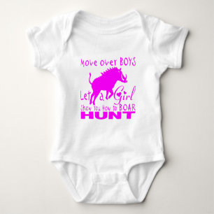 GIRL BOAR HUNTING BABY BODYSUIT