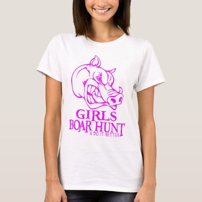 GIRL BOAR HUNTING T-Shirt (Front)
