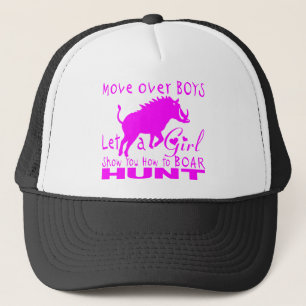 GIRL BOAR HUNTING TRUCKER HAT
