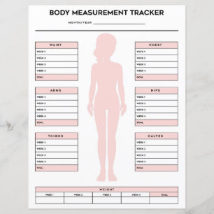 Girl Body Measurements Tracker Weight Loss Chart