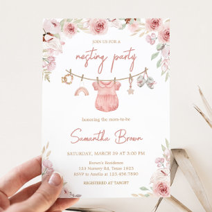 Girl Boho Clothesline Baby Shower Invitation