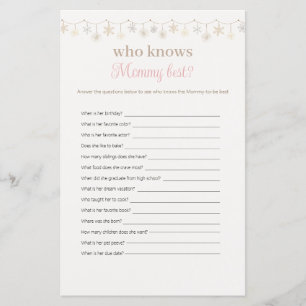 Girl Boho Who Knows Mummy Best Baby Shower Game