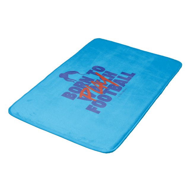 Girl Born to Play Football Bath Mat (Angled)